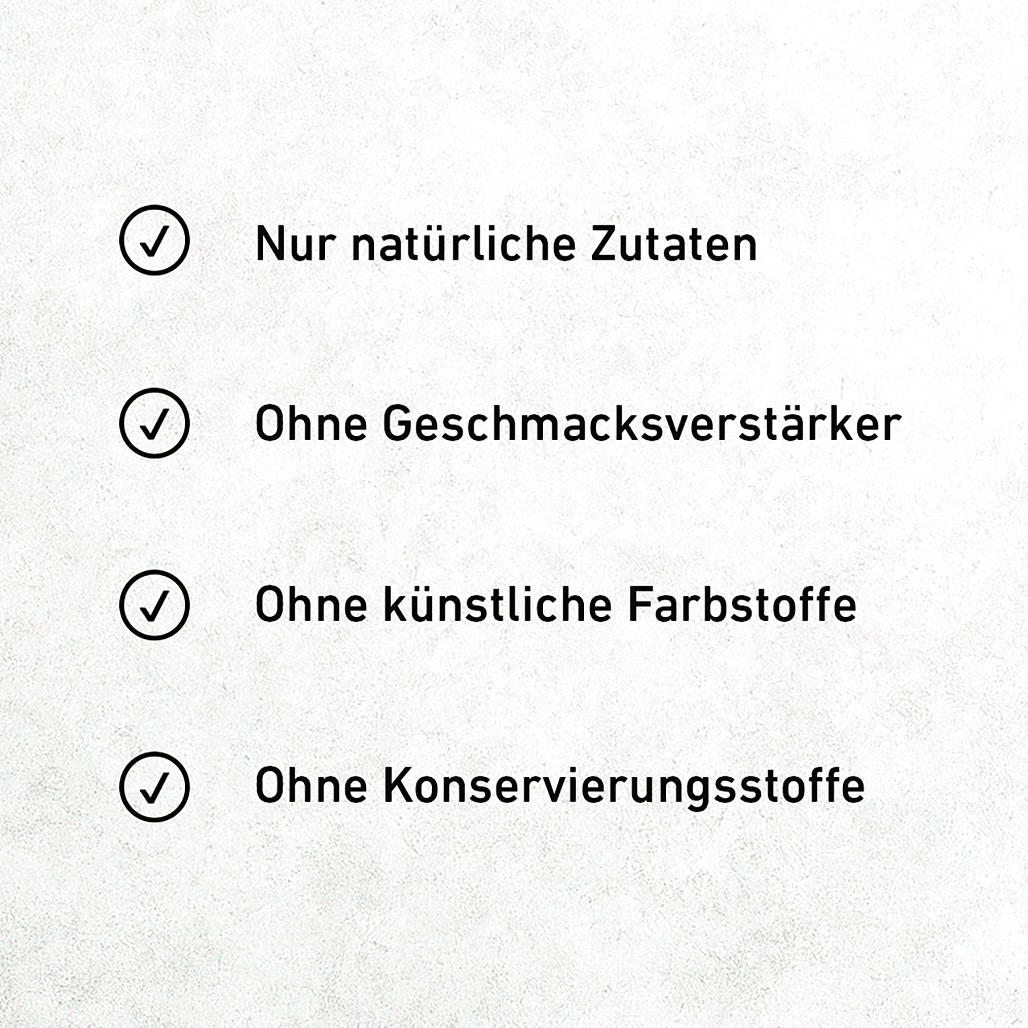 Liste mit Angaben zu kukki Cocktails: natürliche Zutaten, keine Geschmacksverstärker oder künstliche Farbstoffe