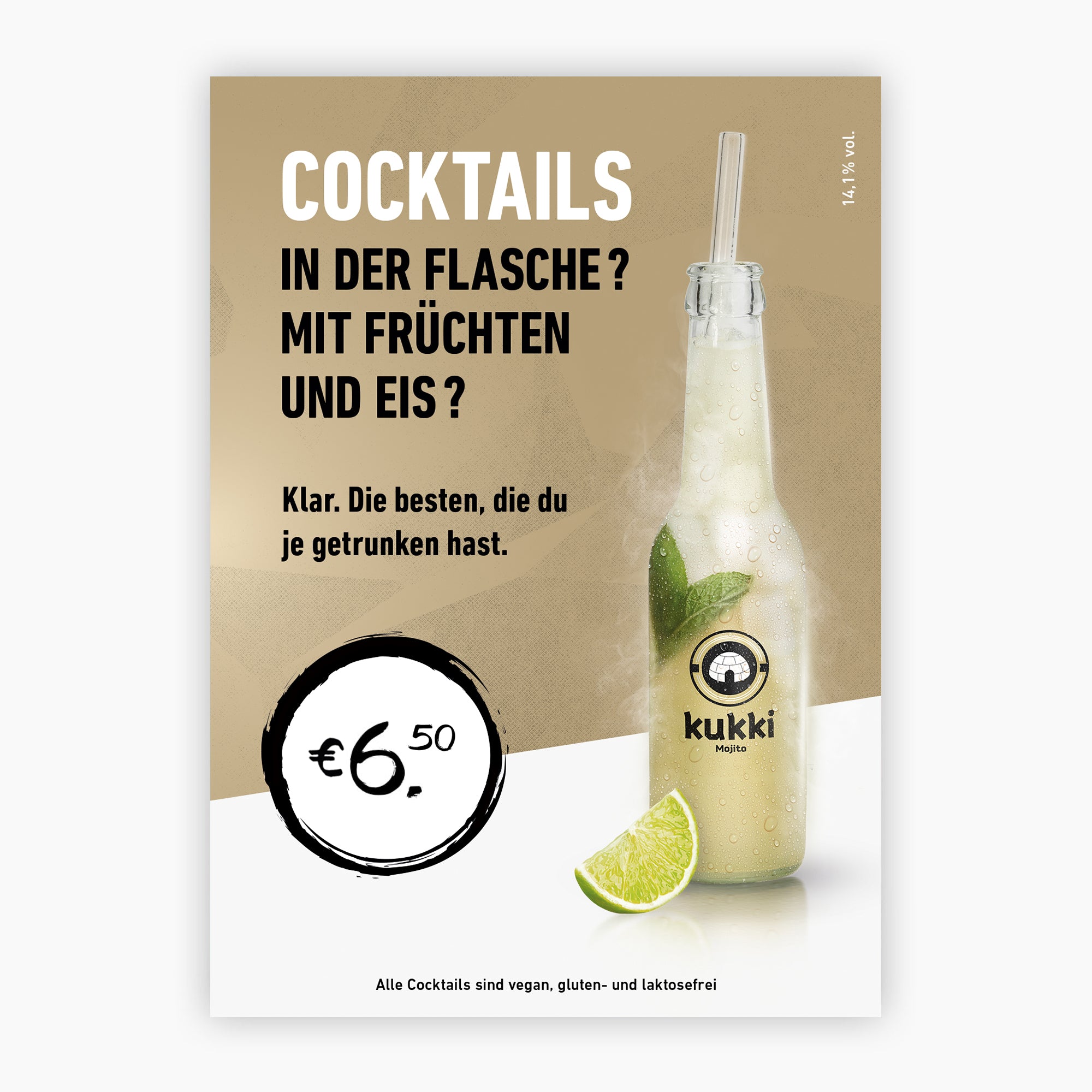 Holztischaufsteller - kukki Cocktail